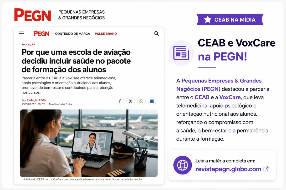Por que uma escola de aviação decidiu incluir saúde no pacote de formação dos alunos