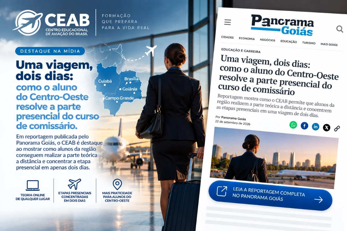 Uma viagem, dois dias: como o aluno do Centro-Oeste resolve a parte presencial do curso de comissário