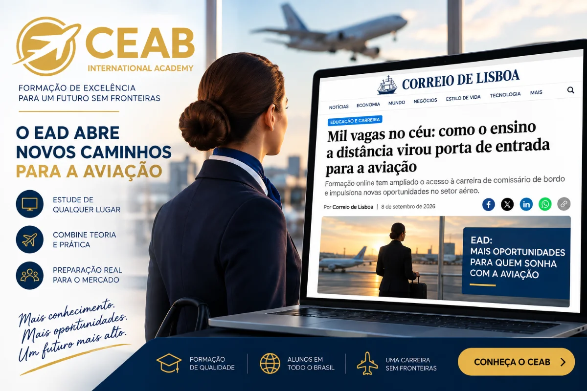 Carreira de comissário sem mudar de cidade: o que o EAD resolve (e o que continua presencial)