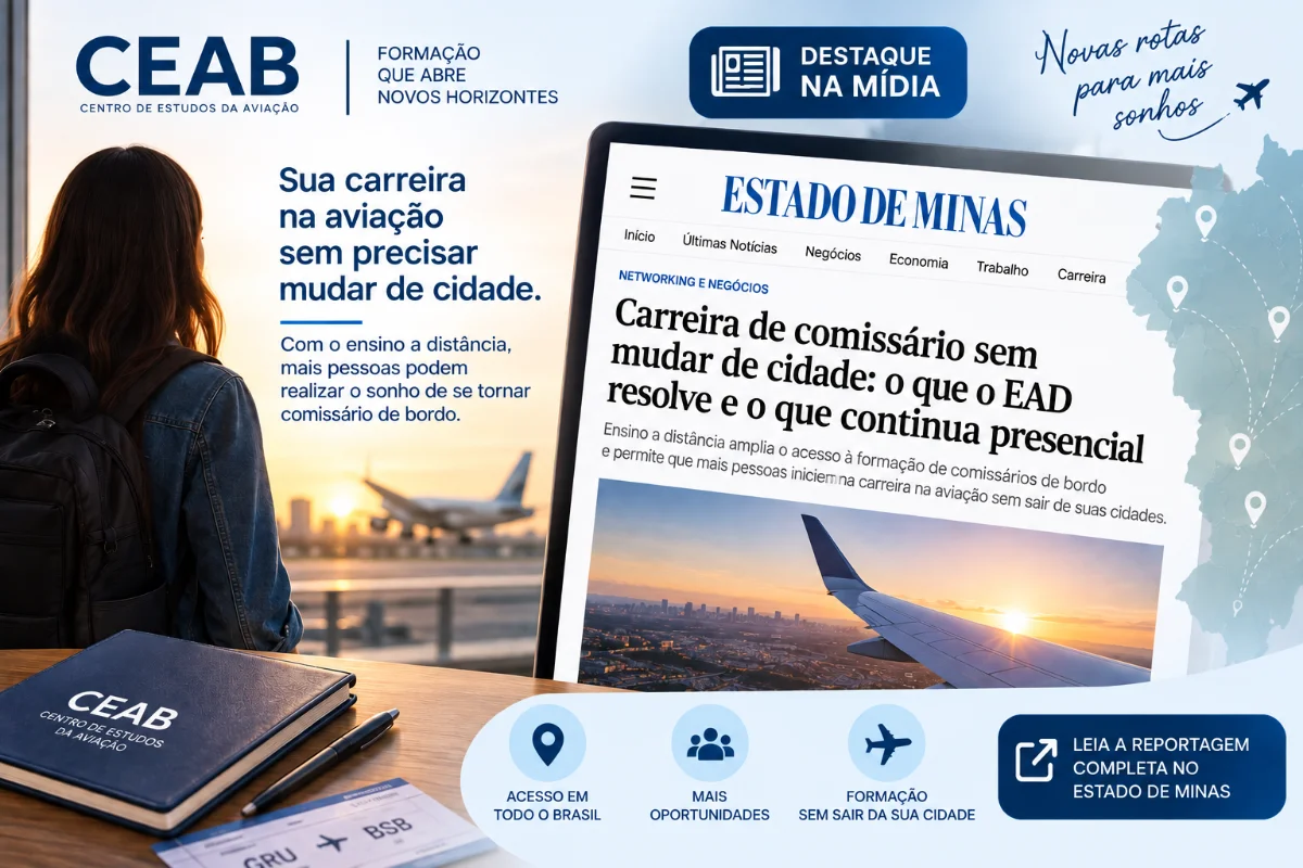 Carreira de comissário sem mudar de cidade: o que o EAD resolve (e o que continua presencial)