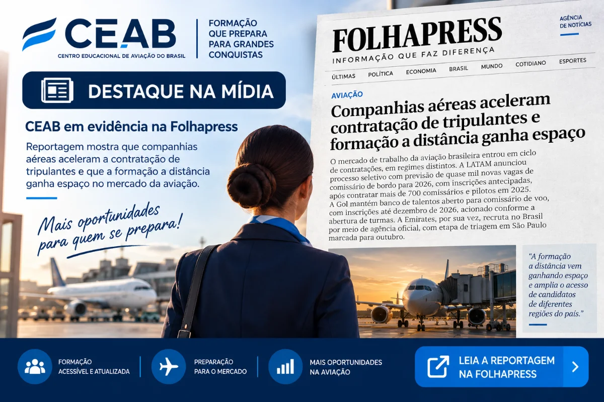 Companhias aéreas aceleram contratação de tripulantes e formação a distância ganha espaço