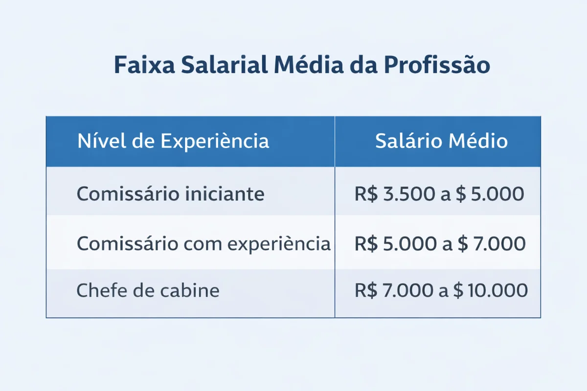 Salário de comissário de bordo nas companhias aéreas brasileiras